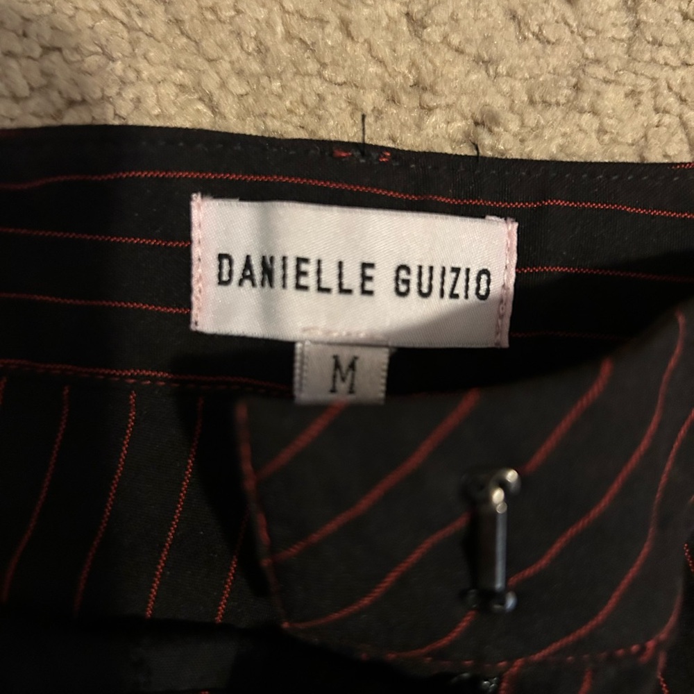 Danielle Guizio Black Pants with Red Pinstripes and Matching Bralette - Picture 5 of 8